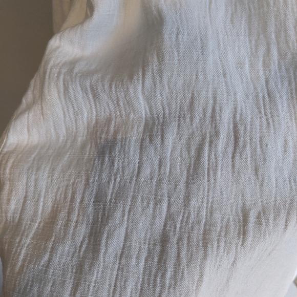 Zara Cream Color Long Linen Shirt Button Down - Picture 5 of 9